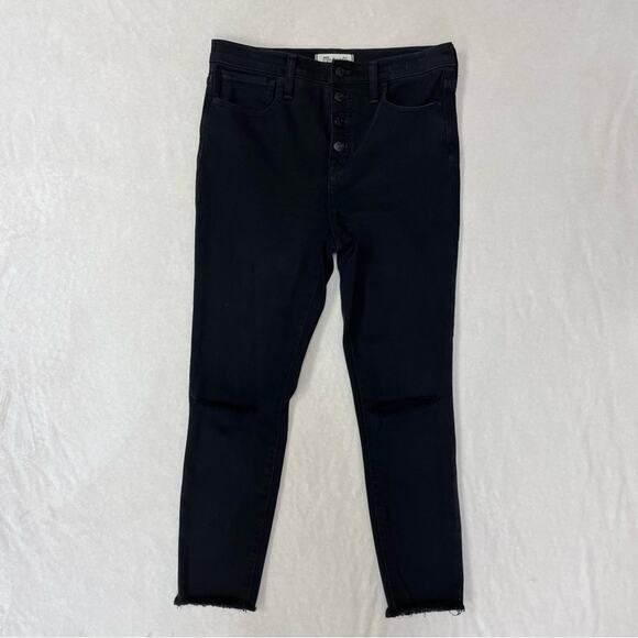 Madewell 10” High-Rise Roadtripper Jeggings: Button-Front Edition Black Size 28 - Picture 7 of 12